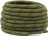 GRAH SANGRAH® (2 Pair) Shoelaces for Hiking Shoes, Outdoor Walking Sneakers, Outdoor Hiking, Climbing, Basketball, Work Boot, Running , Sport Shoes - 120 cm, Army Green Brown